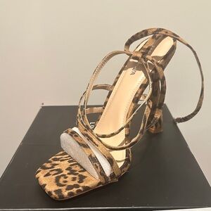 Fashion Nova Leopard Strappy Heels